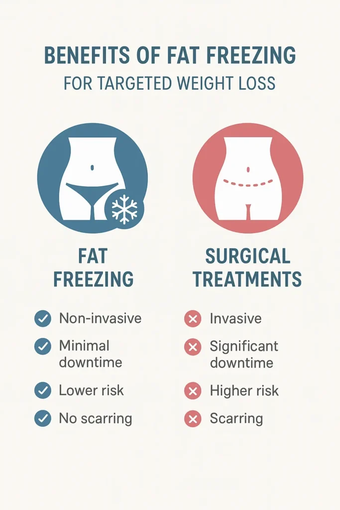 graphic showing the benefits of fat freezing Sunderland